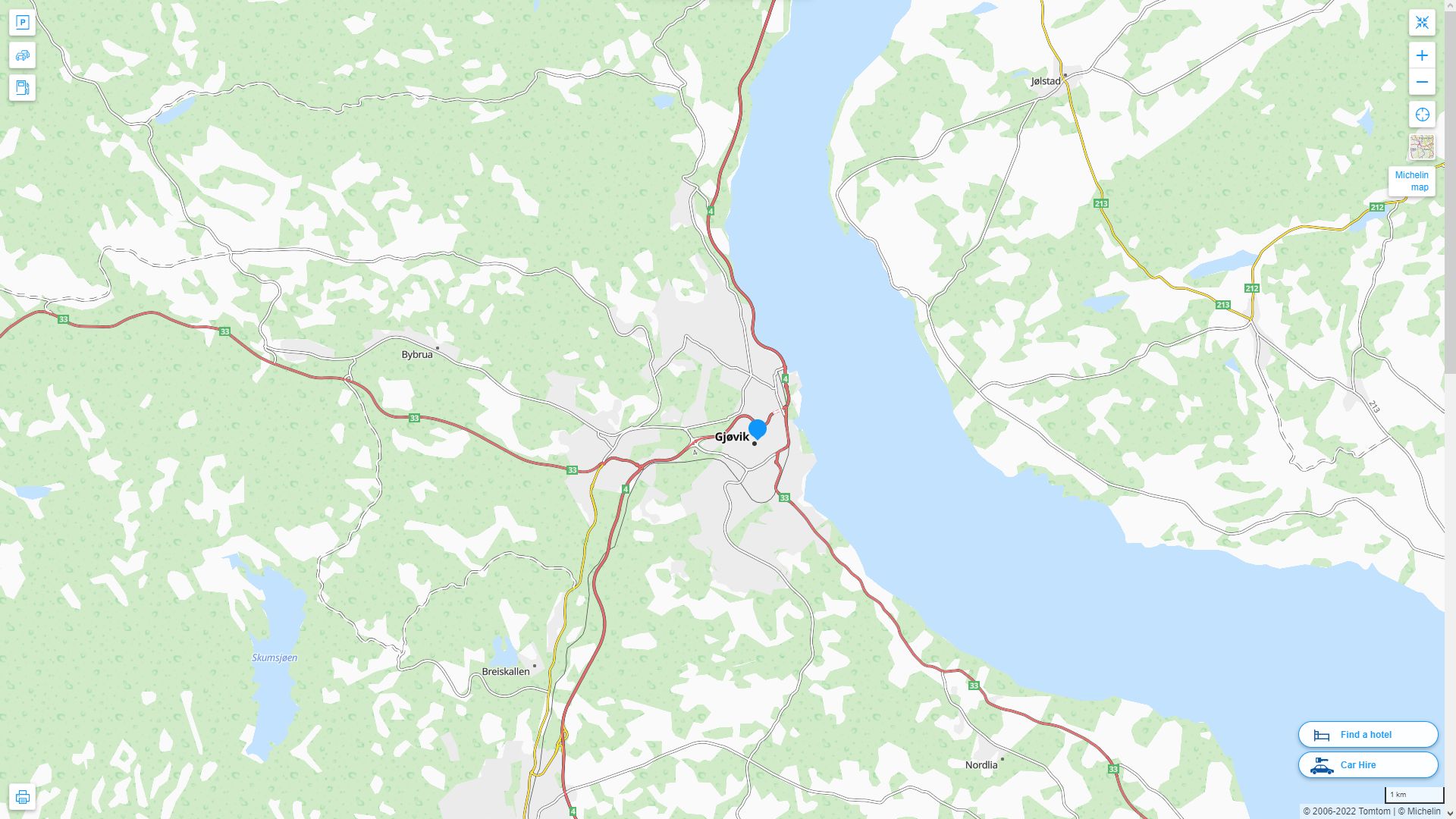 Gjovik Map - Norway