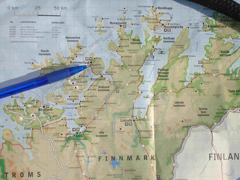 map of Hammerfest