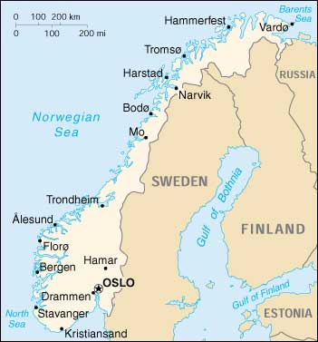 norway map Hammerfest