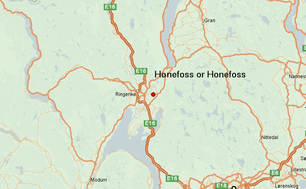 Honefoss map