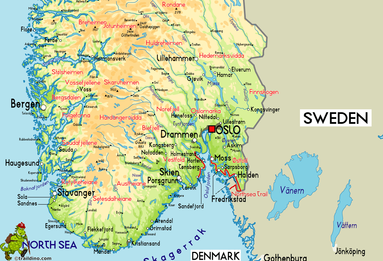 Map of Norway Kongsberg