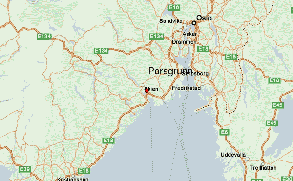 map of Porsgrunn