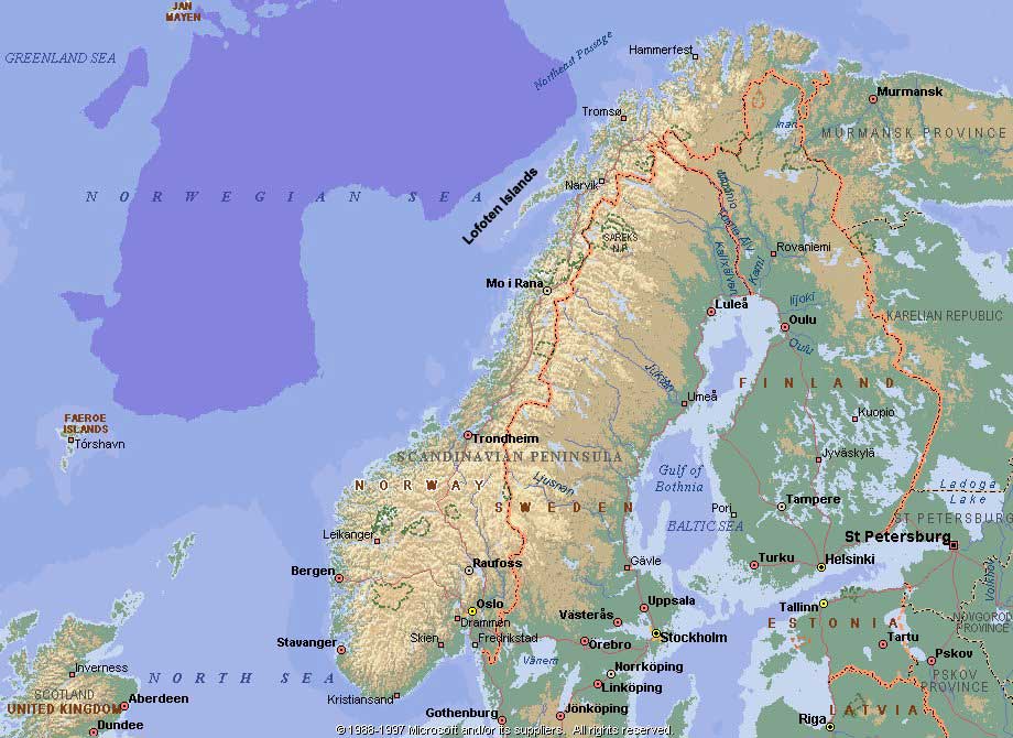 physical map of Tromso