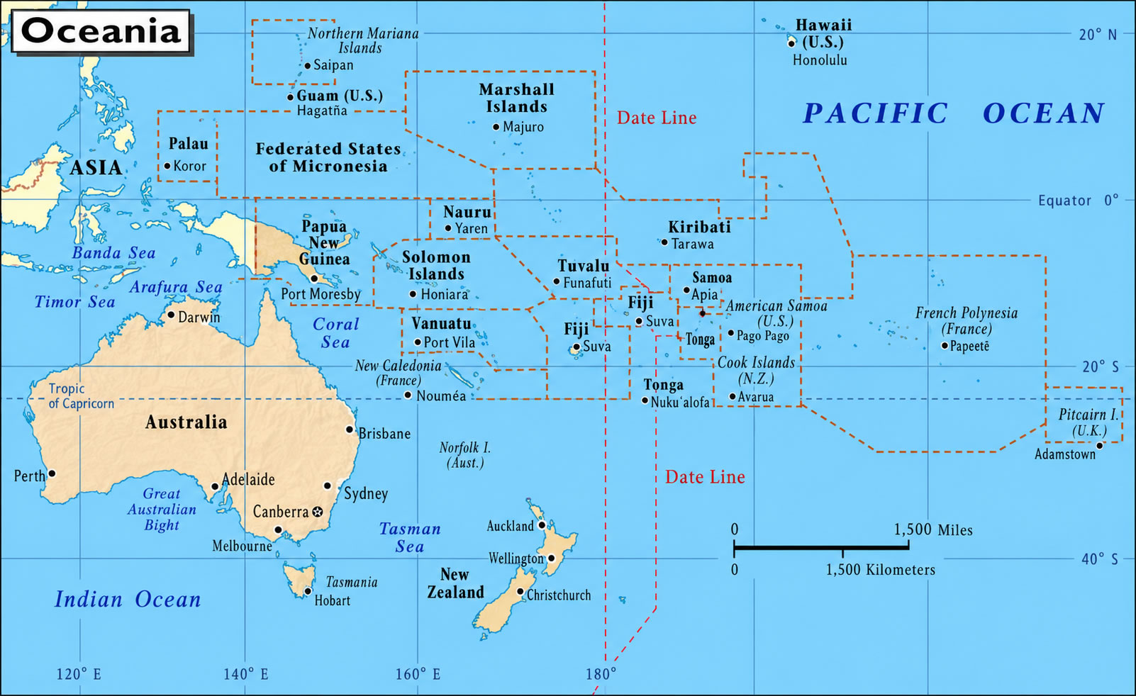 Oceania overview map