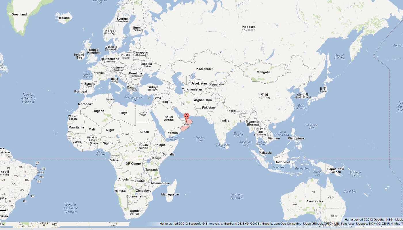 Oman In World Map Oman Map