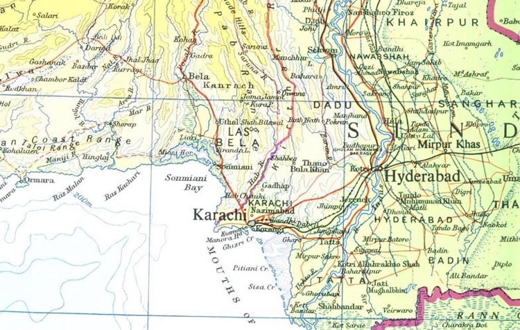 karachi physical map