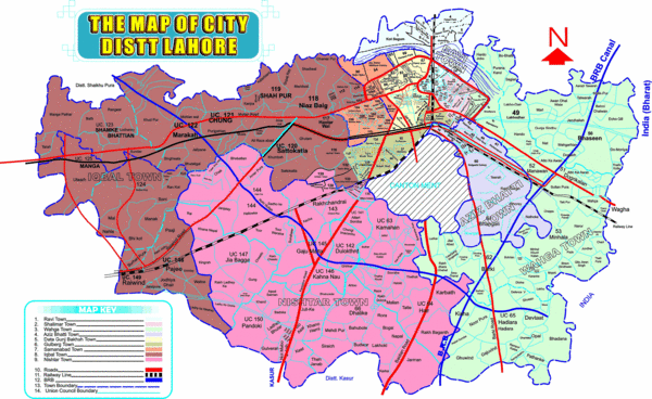 district map of lahore