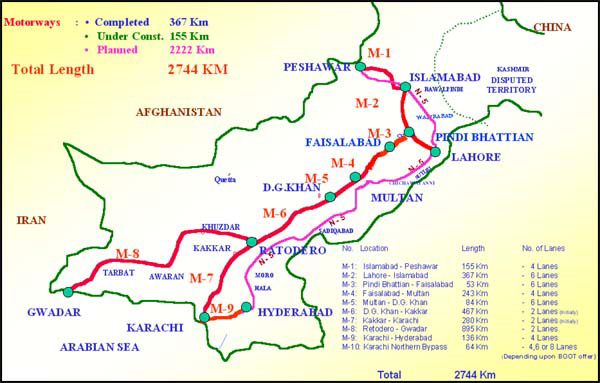 lahore motorways map