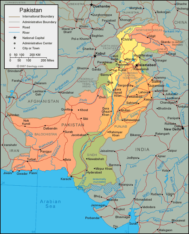 maps of pakistan