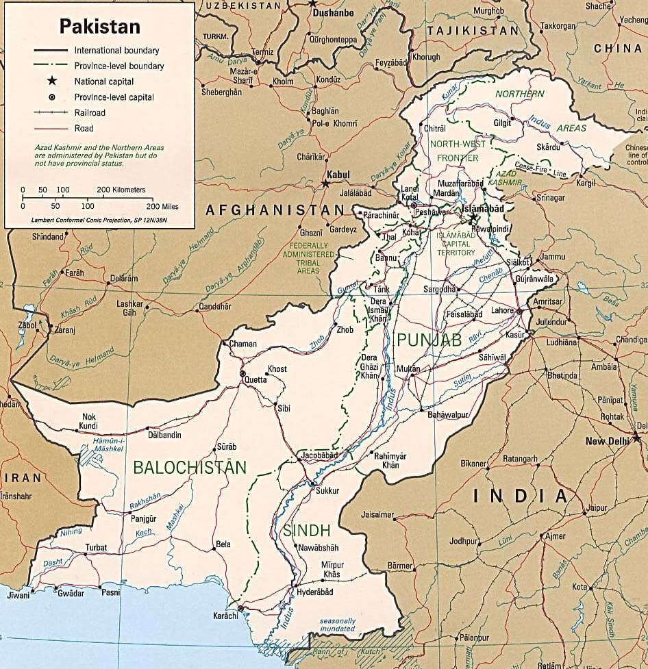 pakistan political map