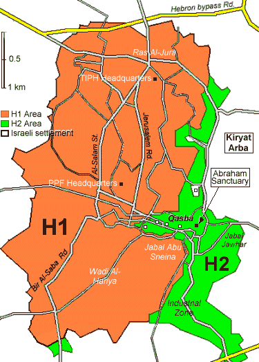 Hebron israeli settlement map