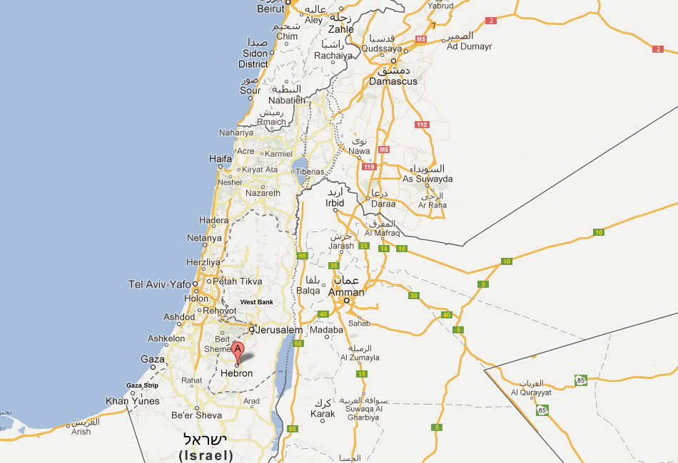 map of Hebron palestine