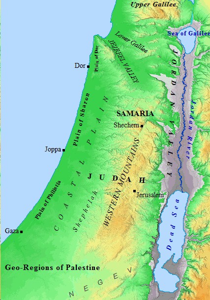 Palestine Jericho Geo Regions map