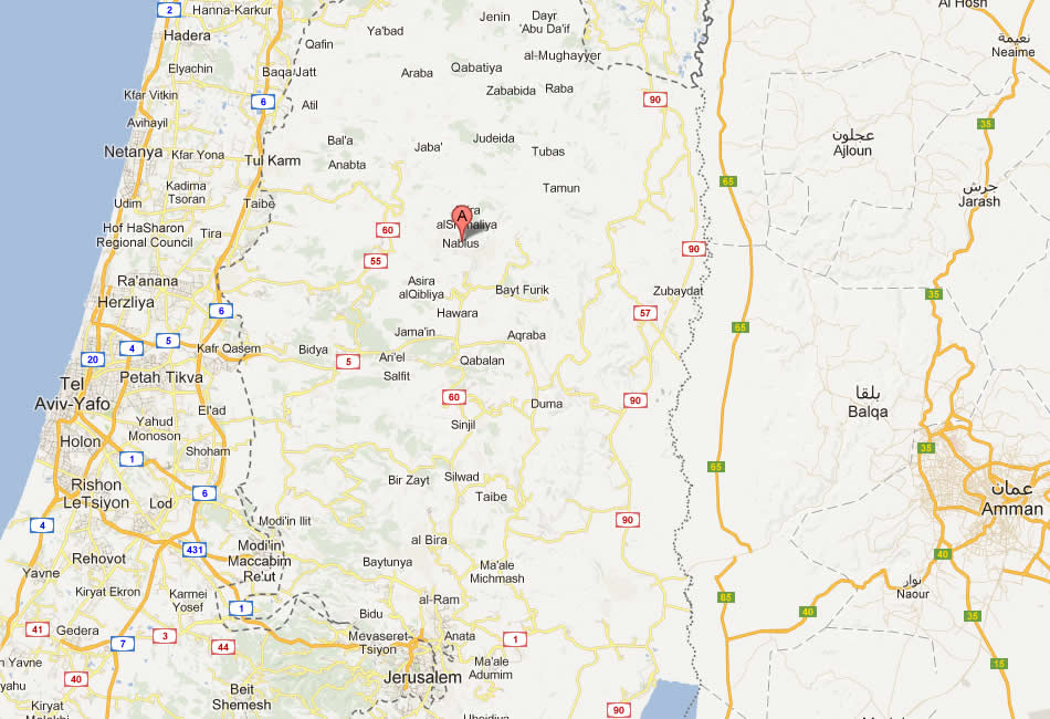 map of Nablus