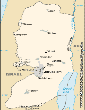 Ramallah west bank map