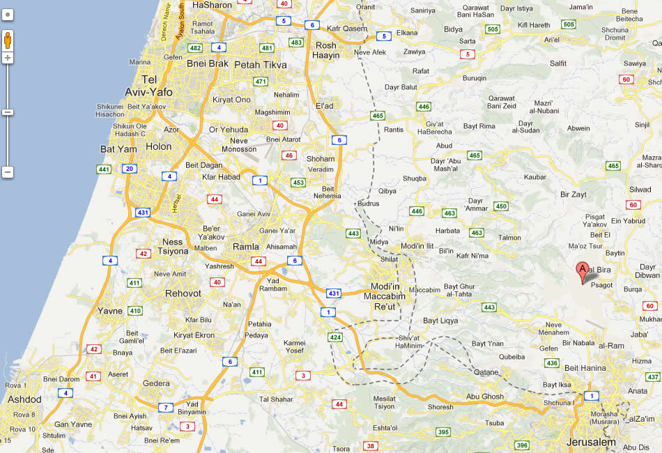 map of Ramallah