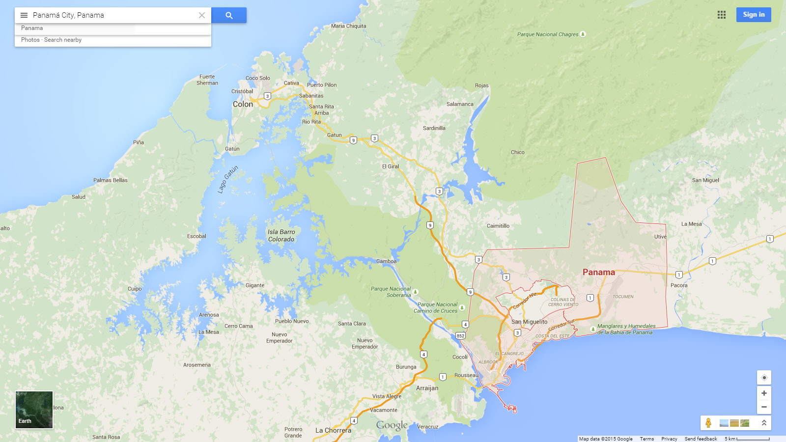 panama city google map