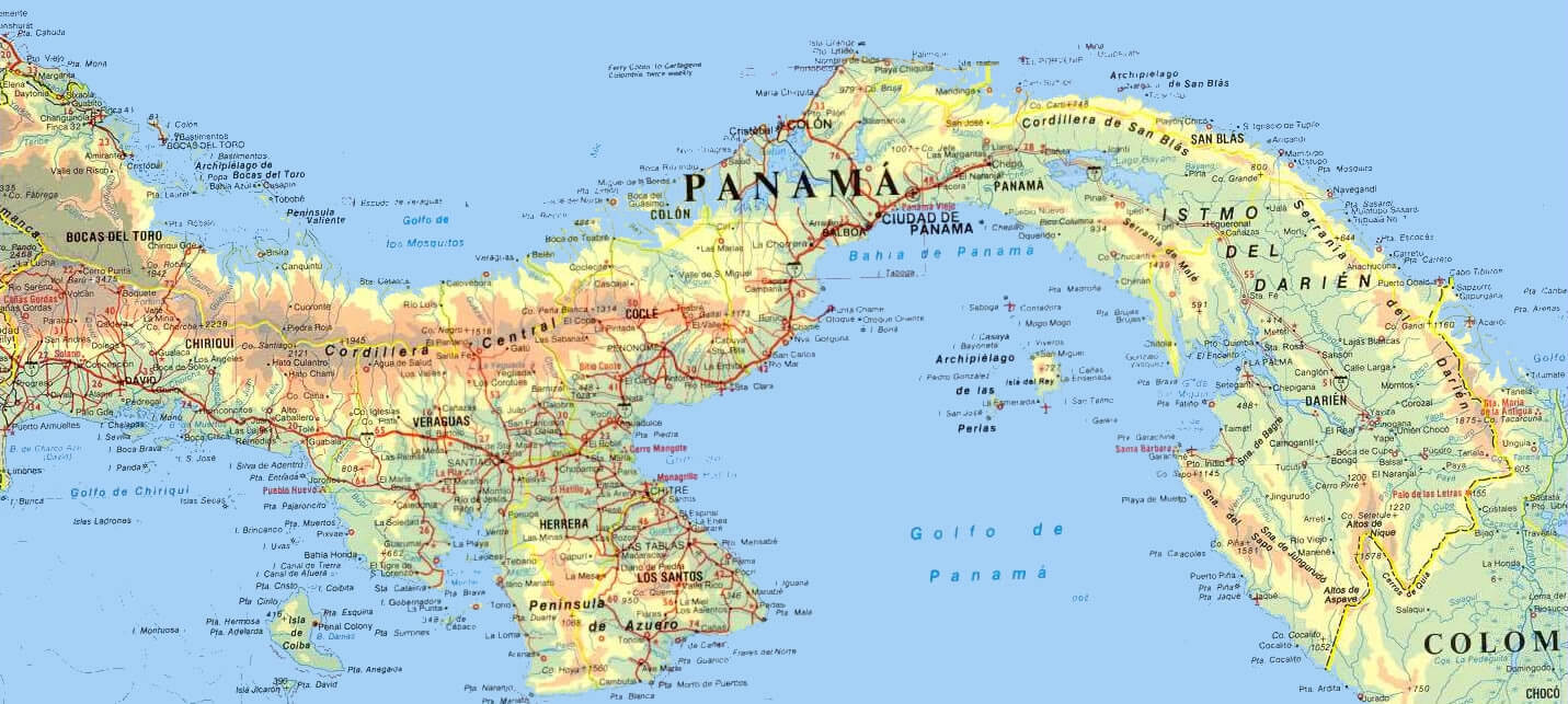 Panama Cities Road Map