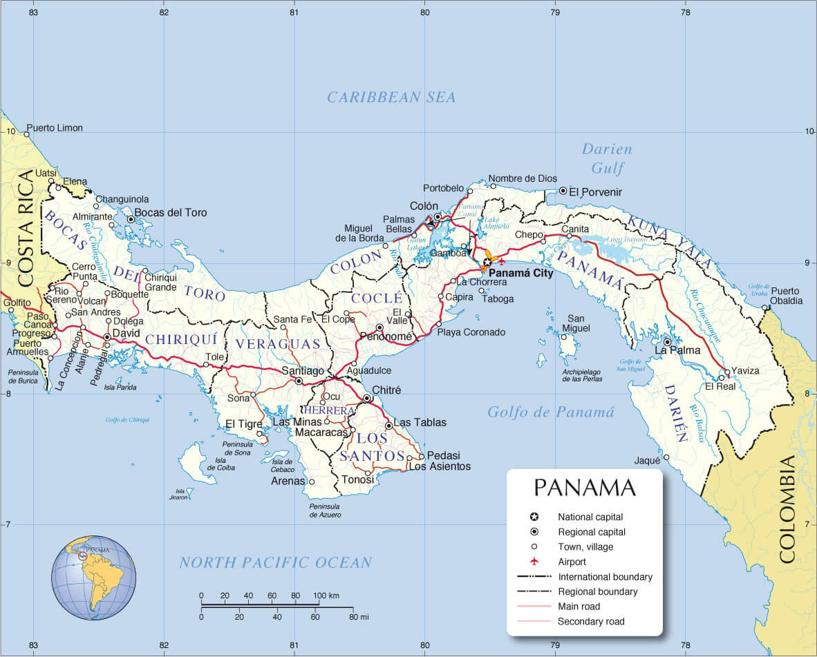 Panama Country Political Map