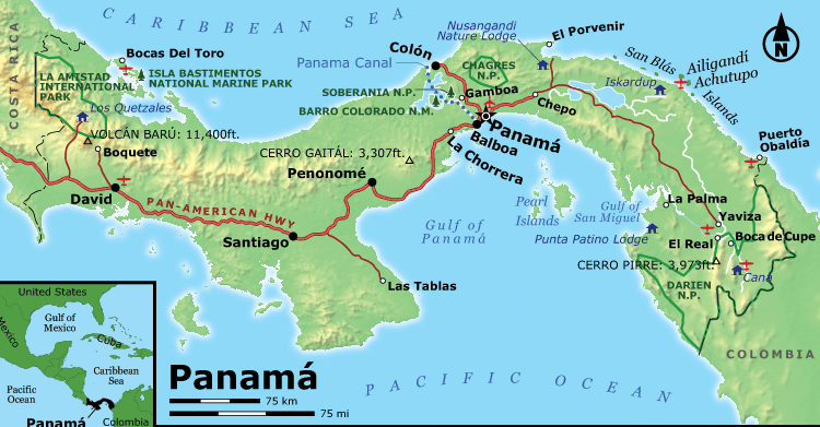 panama physical map