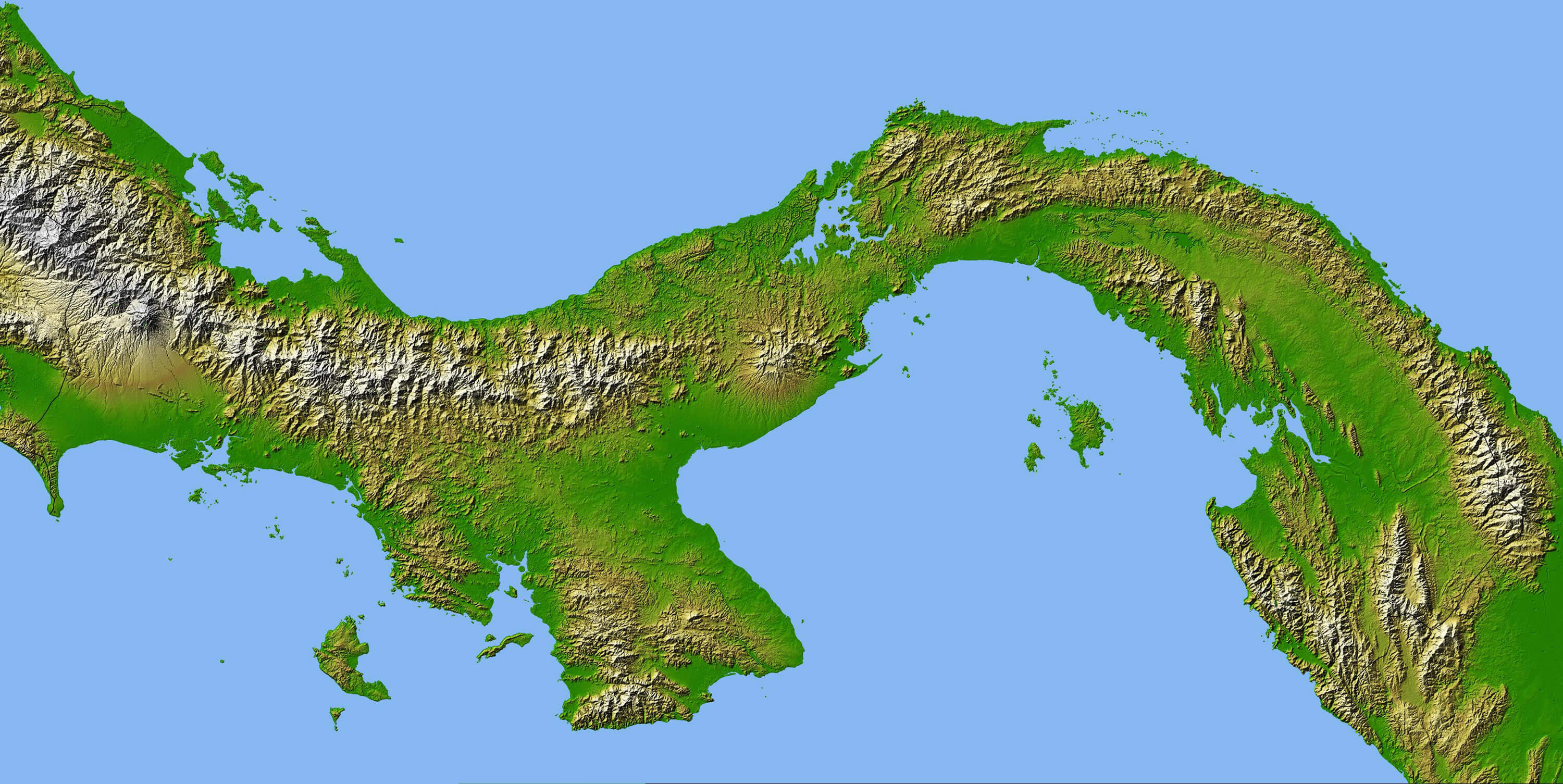 Physical Maps Of Panama