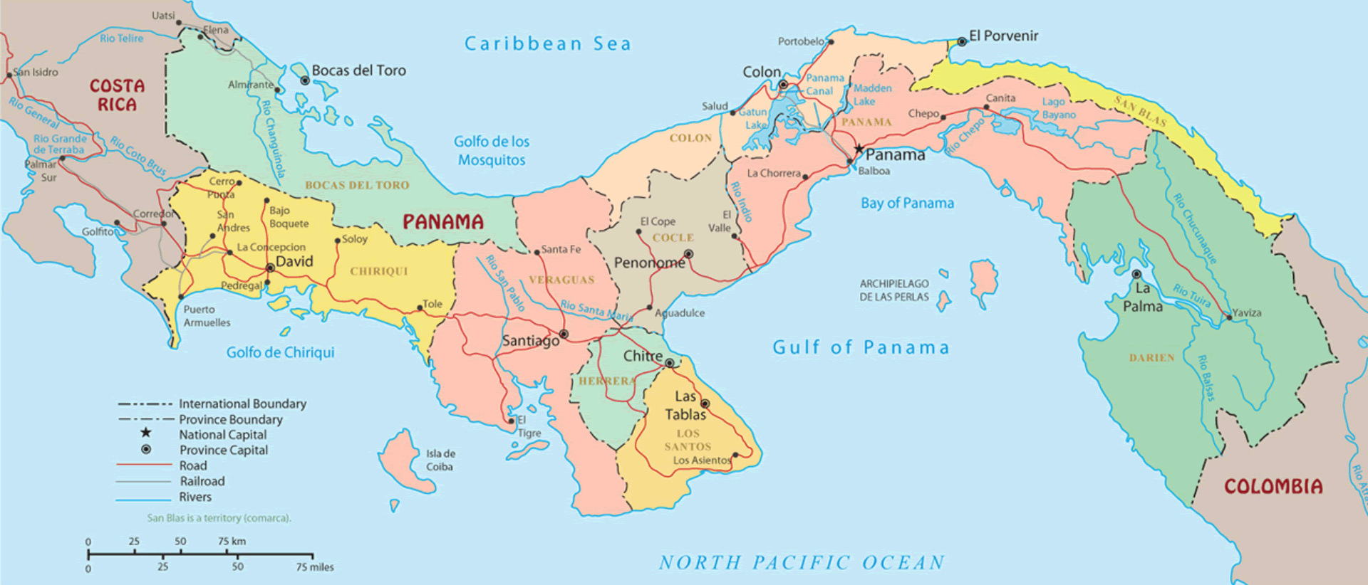 Political Map of Panama