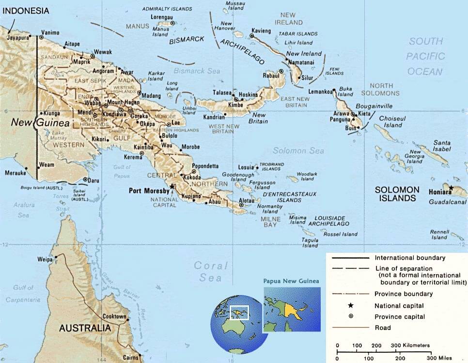papua guinea map
