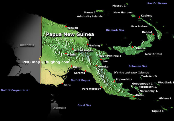 papua new guinea satellite map