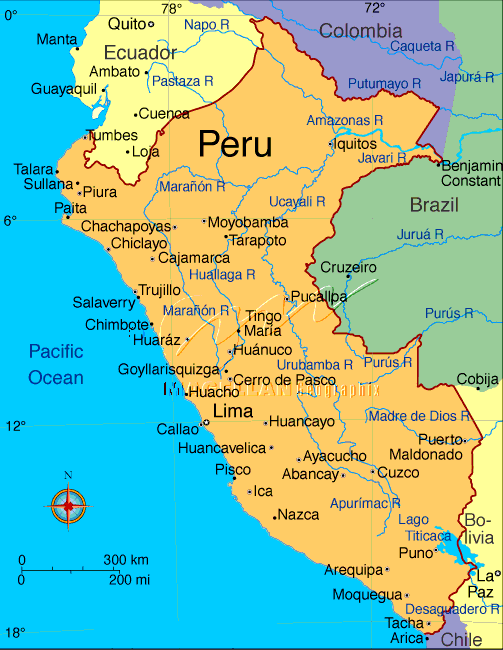 Political Map Of Peru Peru Political Map
