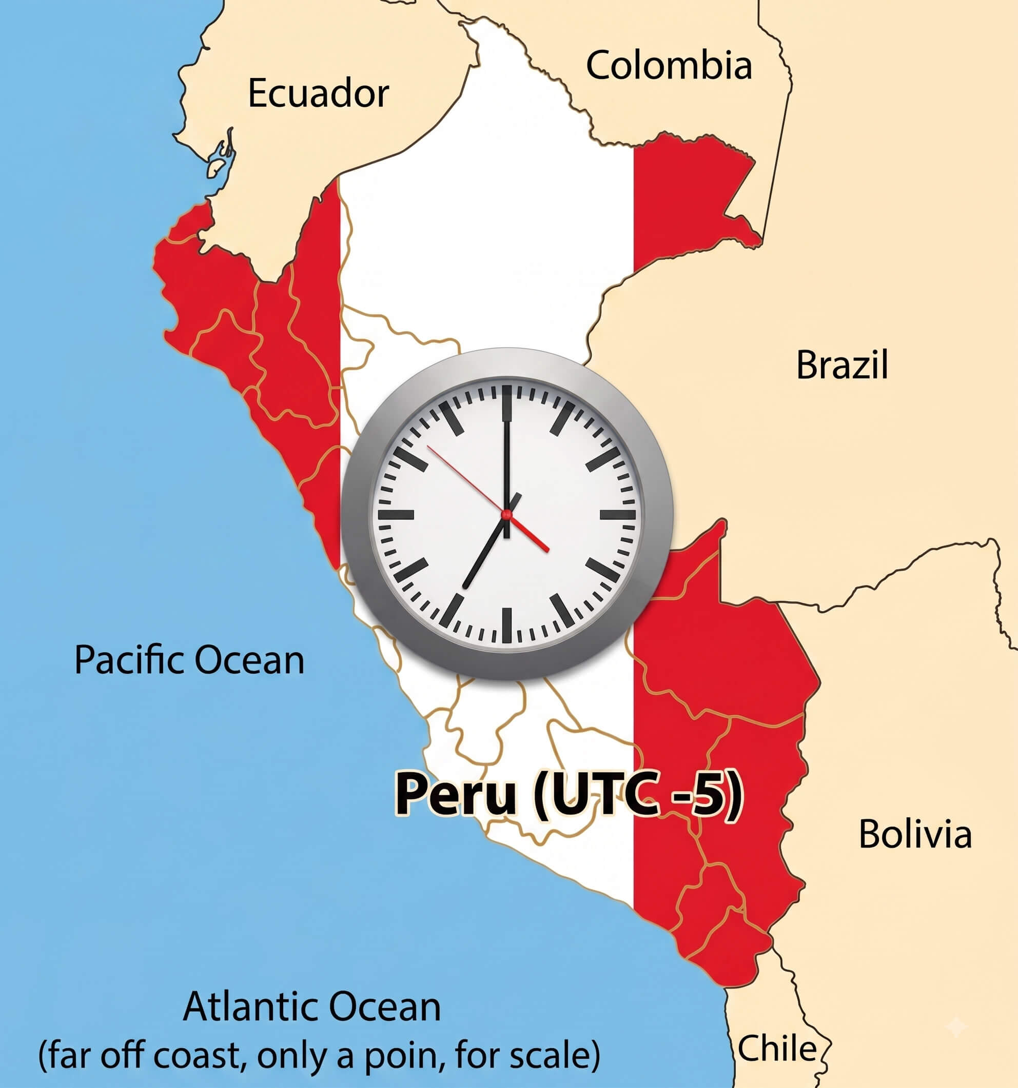 Peru standard time map