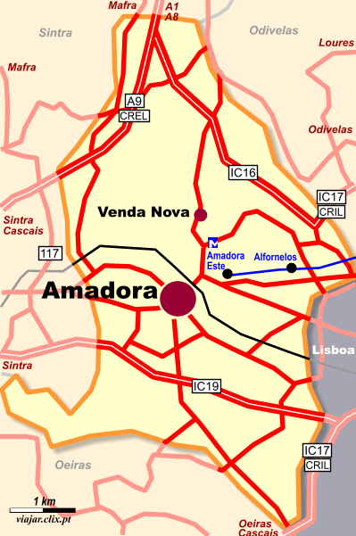 Amadora road map