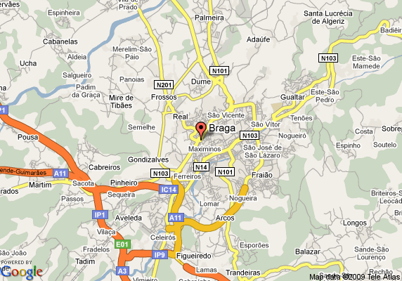 Braga around map
