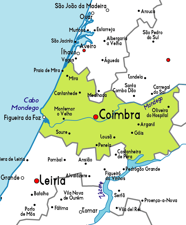 Coimbra province map