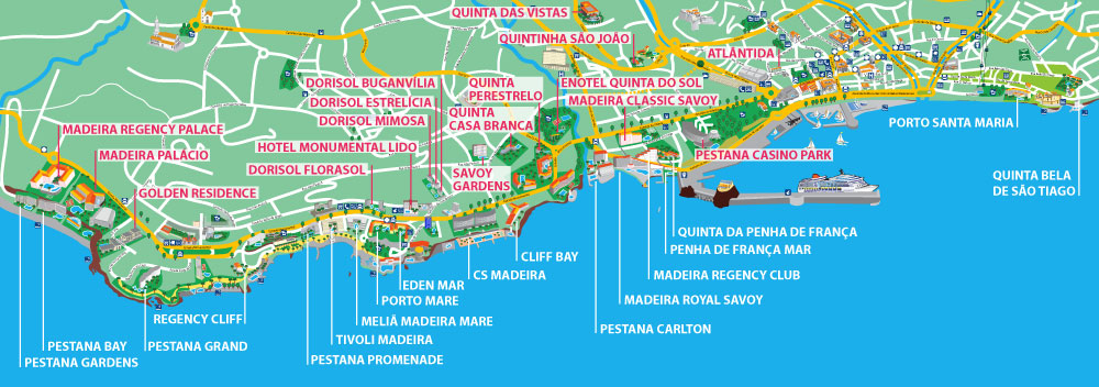 Funchal madeira portugal map