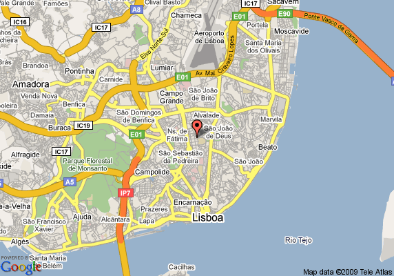Lisbon hotels map