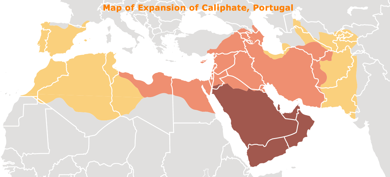 Map of Expansion of Caliphate Portugal