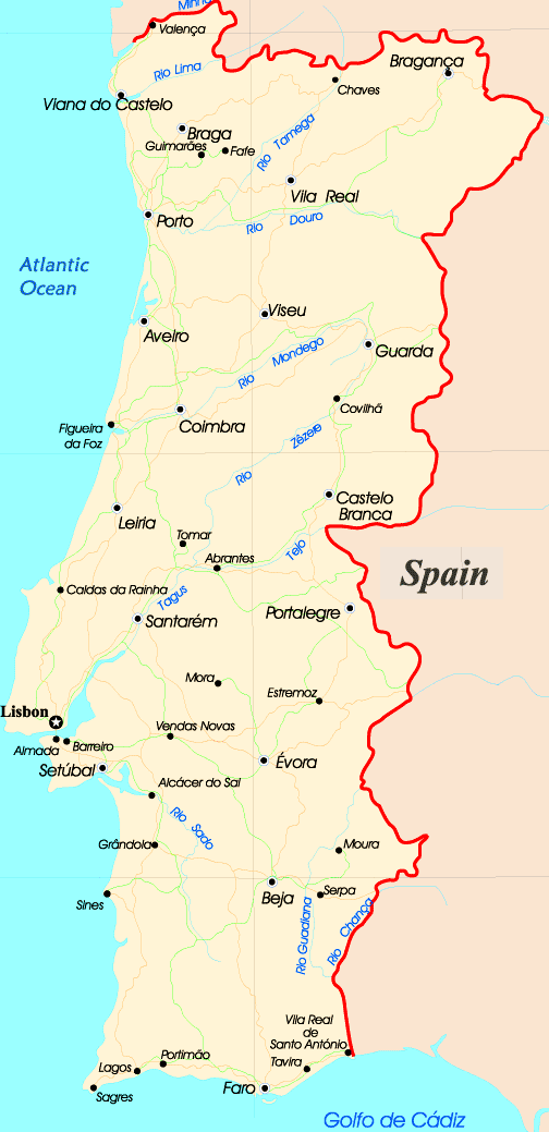 Portugal Cities Map