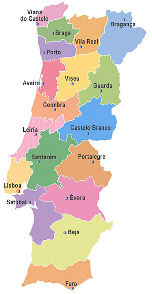 Portugal Districts Map