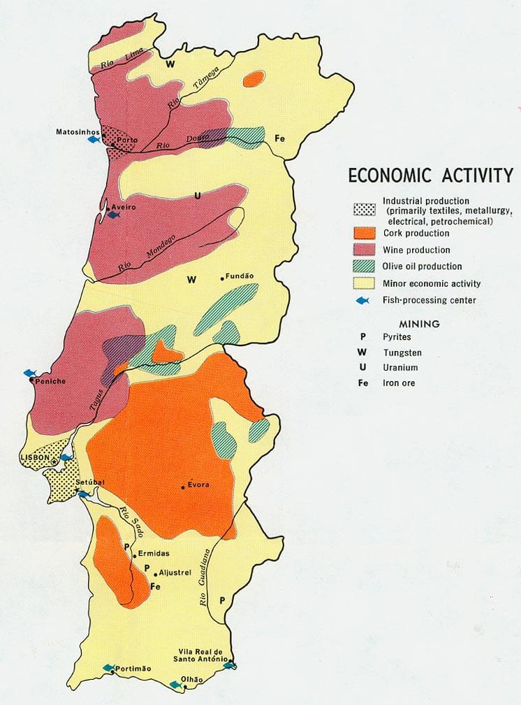 Portugal Economic Activity Map 1972