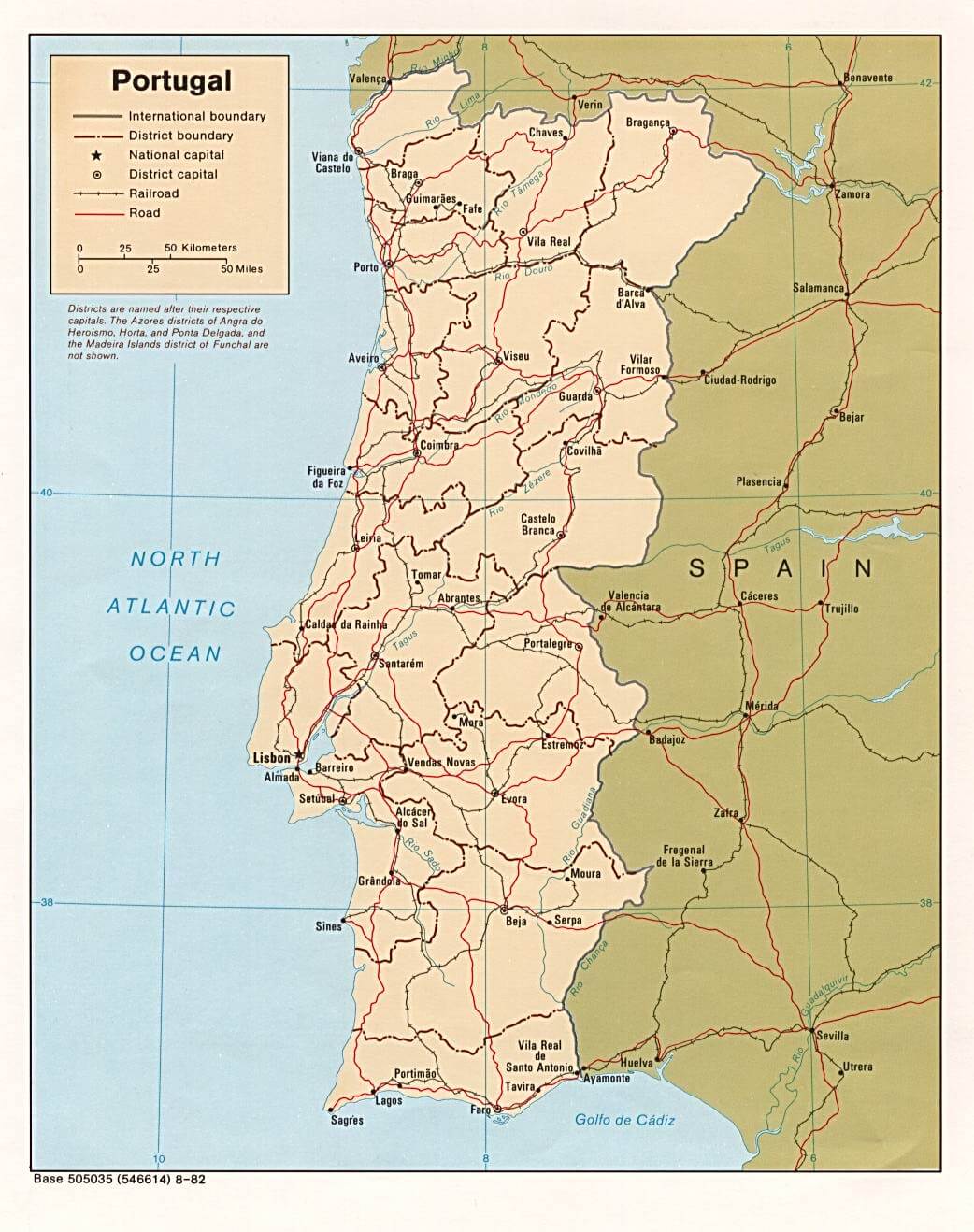 Portugal Political Map 1982