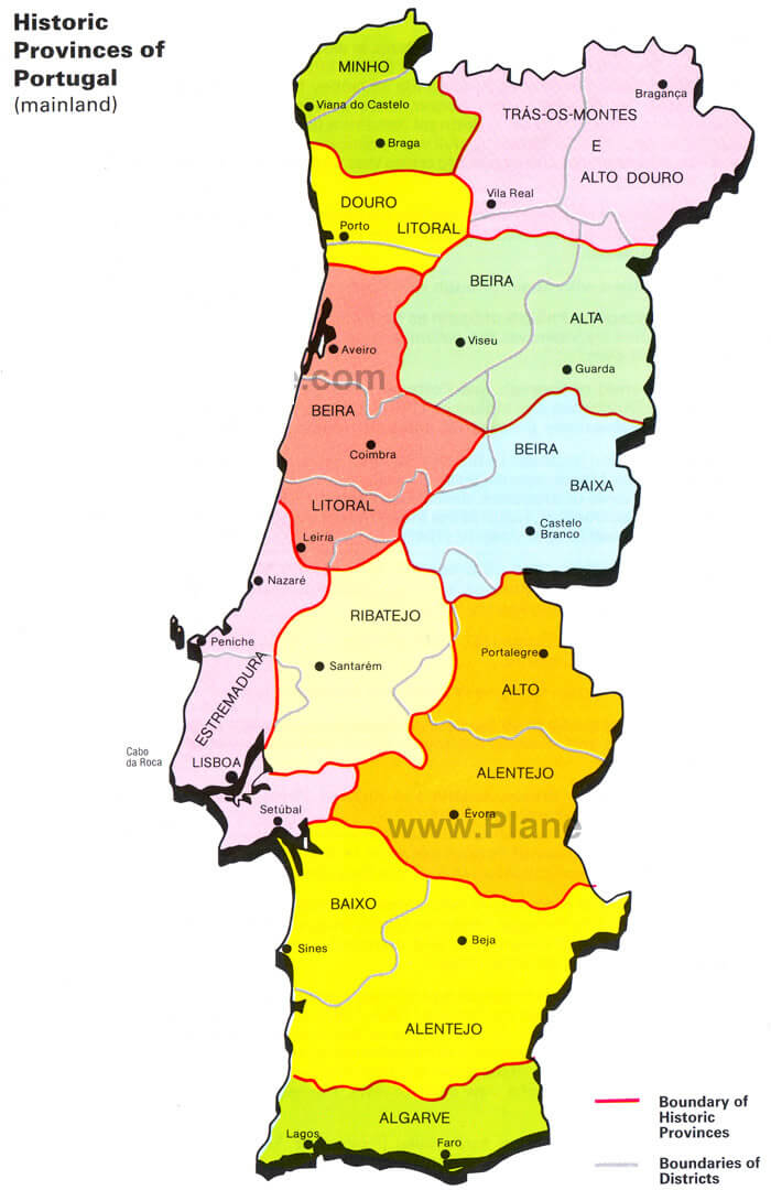 Provinces of Portugal Map