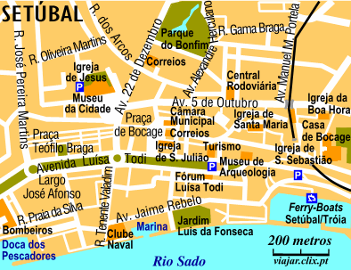 Setubal center map