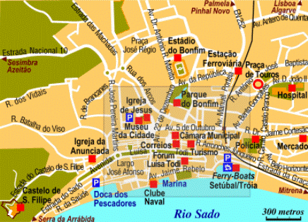Setubal city center map