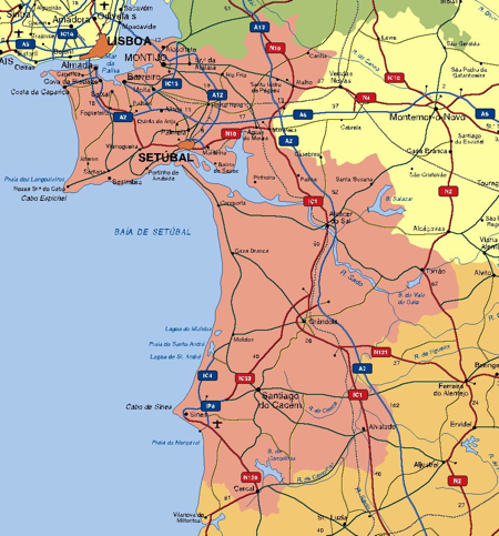 Setubal lisbon area map