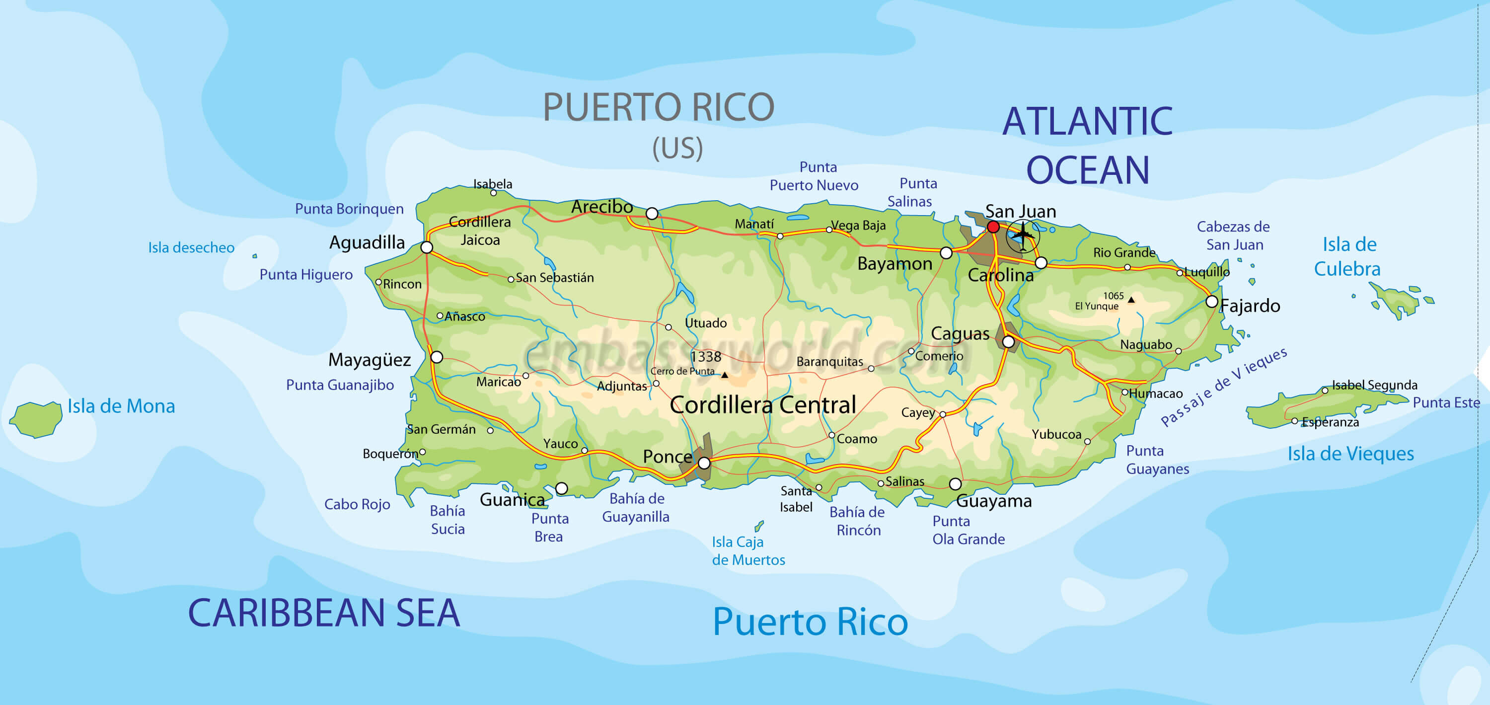 Map of Puerto Rico