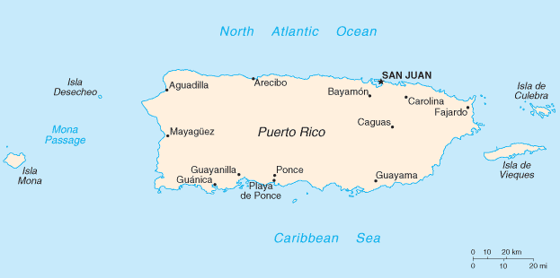 Puerto Rico Small Scale Map 2004