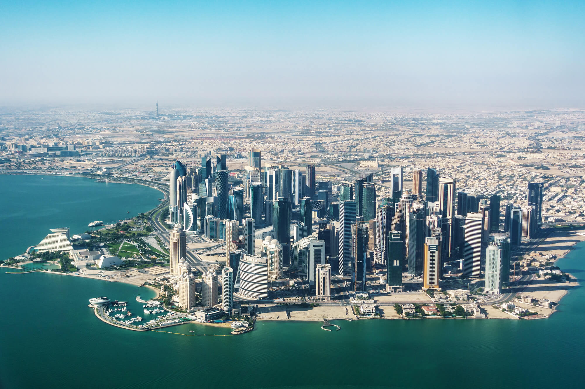 Aerial view of Doha