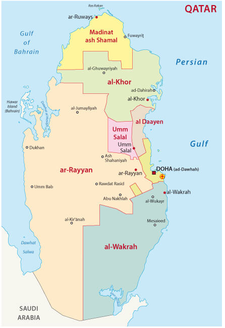 Qatar Administrative Map