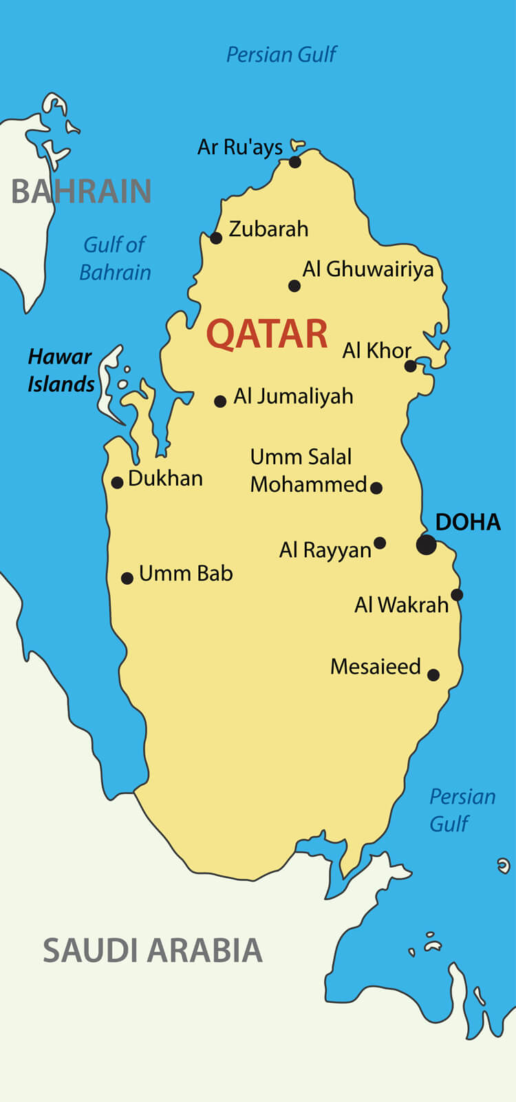 Qatar Cities Map