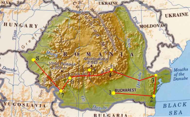 romania physical map Brasov